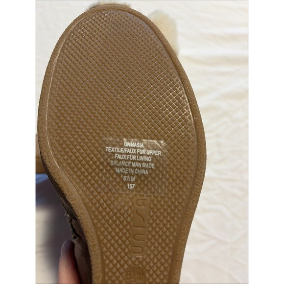 Unisa Wedge Tan Suede Ankle Winter Boots Women 8.5M Sherpa Lined Boho NEW - Picture 4 of 14